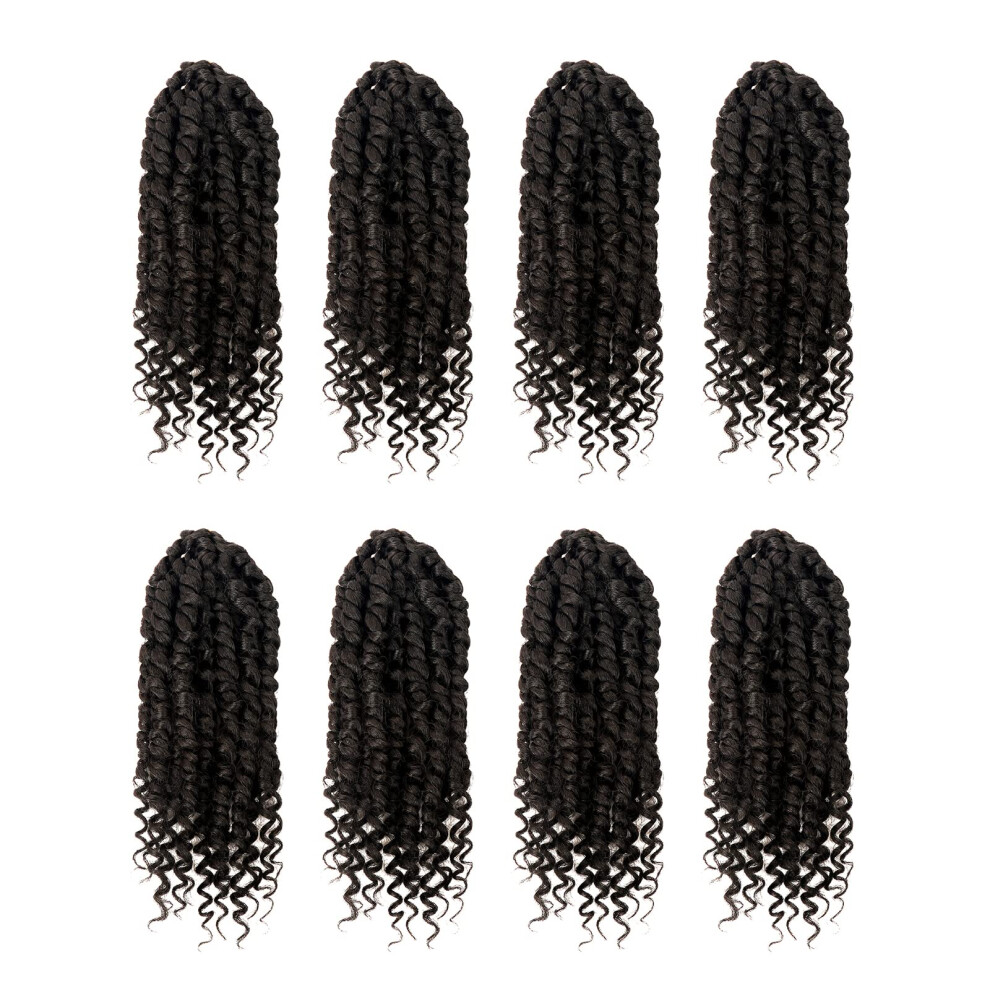 Bifeuille Bileaf 8 Inch Passion Twist Hair 8 Packs Pre-Twisted Passion Twist Crochet Hair Pre-Looped Crochet Passion Twist Braiding Hair For Women Gi