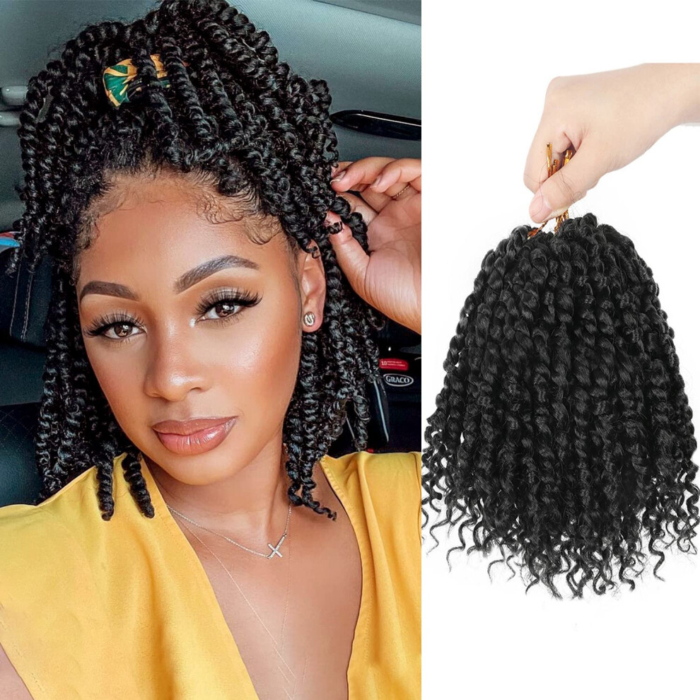 Bifeuille Bileaf 8 Inch Passion Twist Hair 8 Packs Pre-Twisted Passion Twist Crochet Hair Pre-Looped Crochet Passion Twist Braiding Hair For Women Gi