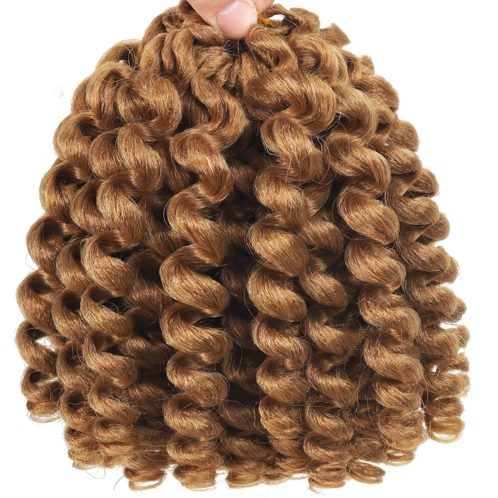 Svolna Unisex Not,Specified 3Packs 2X Ringlet Wand Curl Jamaican Bounce 8 Inch Synthetic Crochet Hair Extensions Crochet Braiding Hair 20 Roots (8Inch (Pack Of 3), 27)