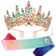 ATODEN Szletsnapi Lny Vlt Tiara Kirlyno Korons Tiark s Koronk Noi Tiark s Koronk Noi Lnyoknak Tbbsznu Kristly Princess Tiara Strasszk