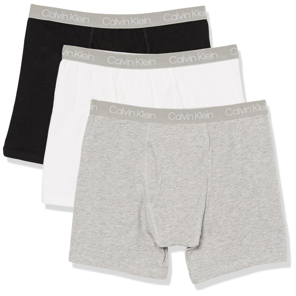 Calvin Klein Boys' Briefs Underwear 3-Pack  Black/White/Heather Gray