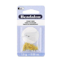 Beadalon Tubos de Crimpagem, Tamanho #1, Cor Dourada, 1.5 g, Aproximadamente 160 un