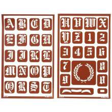 Armour Etch Over N Over Stencil  1-Inch High Alphabet  2 Pages