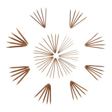 Jubileeyarn 5 """" Double point de tricot en bambou Ensemble d'aiguilles | 15 tailles: 2 mm (US0) -10 mm (US15) | 5 aiguilles / taille | Brun carbonis