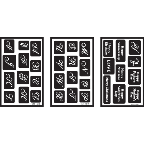Tepe Over 'N' Over Reusable Stencils 5x8 3/Pkg-Alphabet