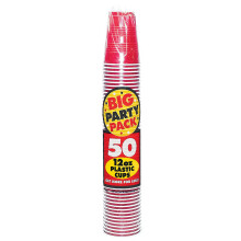 Coupages en plastique bleu brillant brillant (12 oz.) 50 COUNT - Empilable de la fete de la fete a usage lourd et respectueux de l'environnement