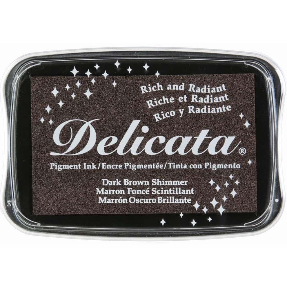 Tsukineko Delicata Stempelkissen Mit Schimmerndem Metallic-Pigment, Dunkelbraun-image
