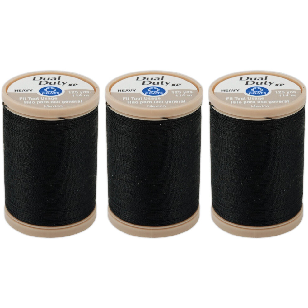 Cappotti Coats & Clark Dual Duty Xp Heavy Thread 125-Yard (3 Spools Bl Black