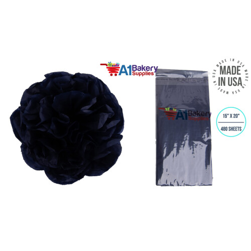 Papel de len   o preto a granel 15 polegadas x 20 polegadas 480 folhas premium de qualidade embrulhada papel de len   o A1 Bakey Supplies 2