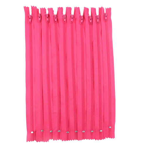 Renashed 60Pcs 12Inch Νάιλον Φερμουάρ για Ράψιμο και Χειροτεχνίες (Ρόζ κόκκινο)