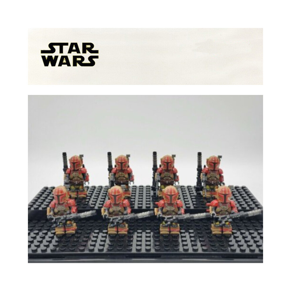 Bonxaif (8Pcs Heavy Mandalorians A ) Star Wars Clone Troopers Minifigures Kid Toys Gift Fit Lego