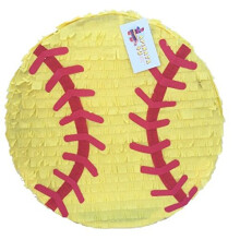 APINATA4U 16"" 2-D gelbe Softball-Pi  ata     perfekte Softball-Geburtstagsparty-Dekoration und Foto-Requisite f  r eine spa  ige Softball-Feier!