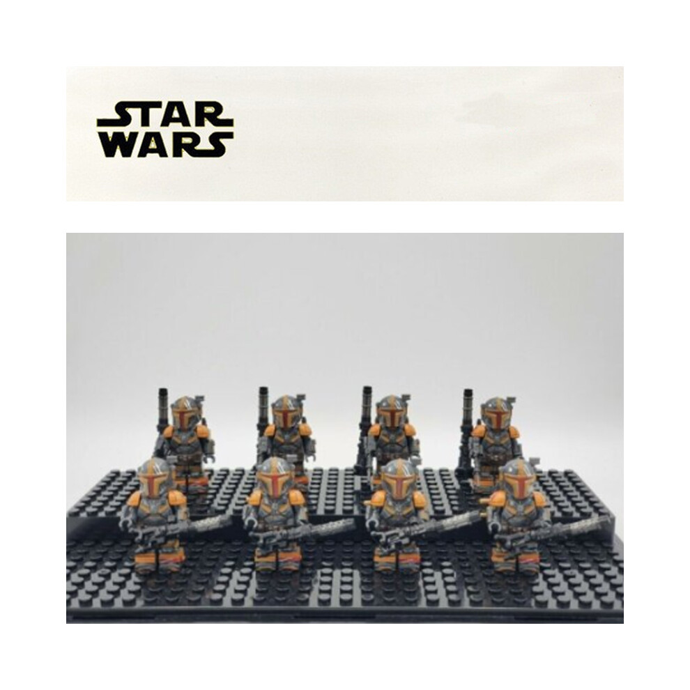 Bonxaif (8Pcs Heavy Mandalorians C) Star Wars Clone Troopers Minifigures Kid Toys Gift Fit Lego