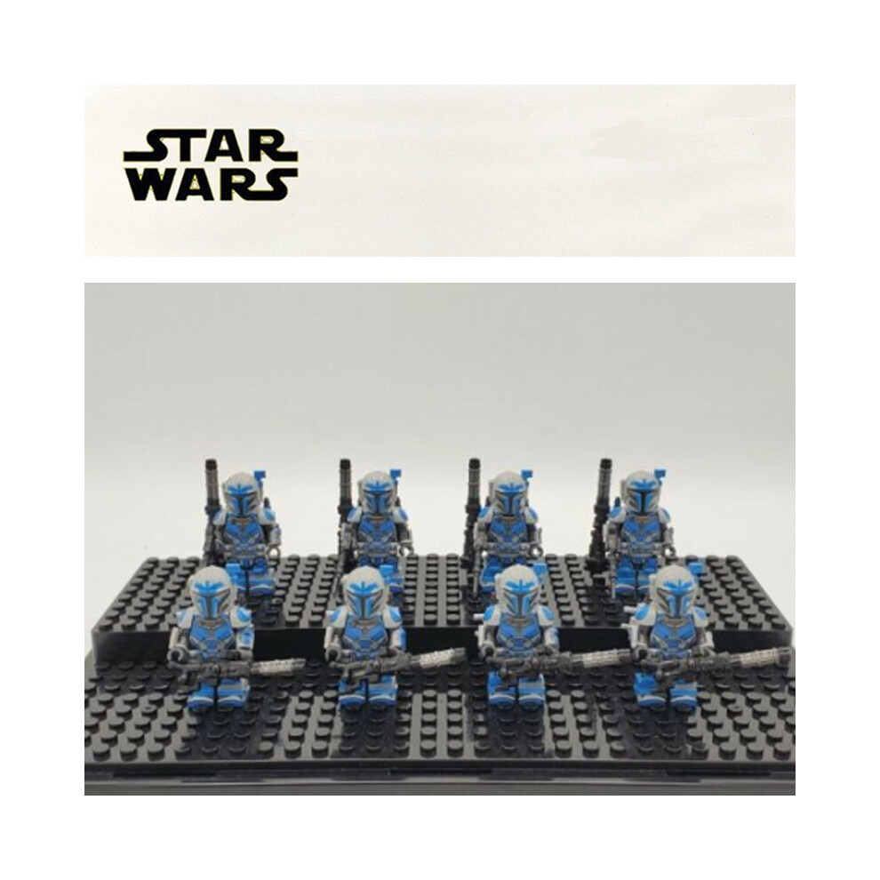 Bonxaif (8Pcs Heavy Mandalorians D) Star Wars Clone Troopers Minifigures Kid Toys Gift Fit Lego