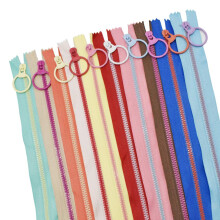 12 pouces 20 PCS # 5 Resin Hlippers avec anneau de levage Tirez a bout de glissiere Vislon pour les sacs d'artisanat de couture a tailleur bricol
