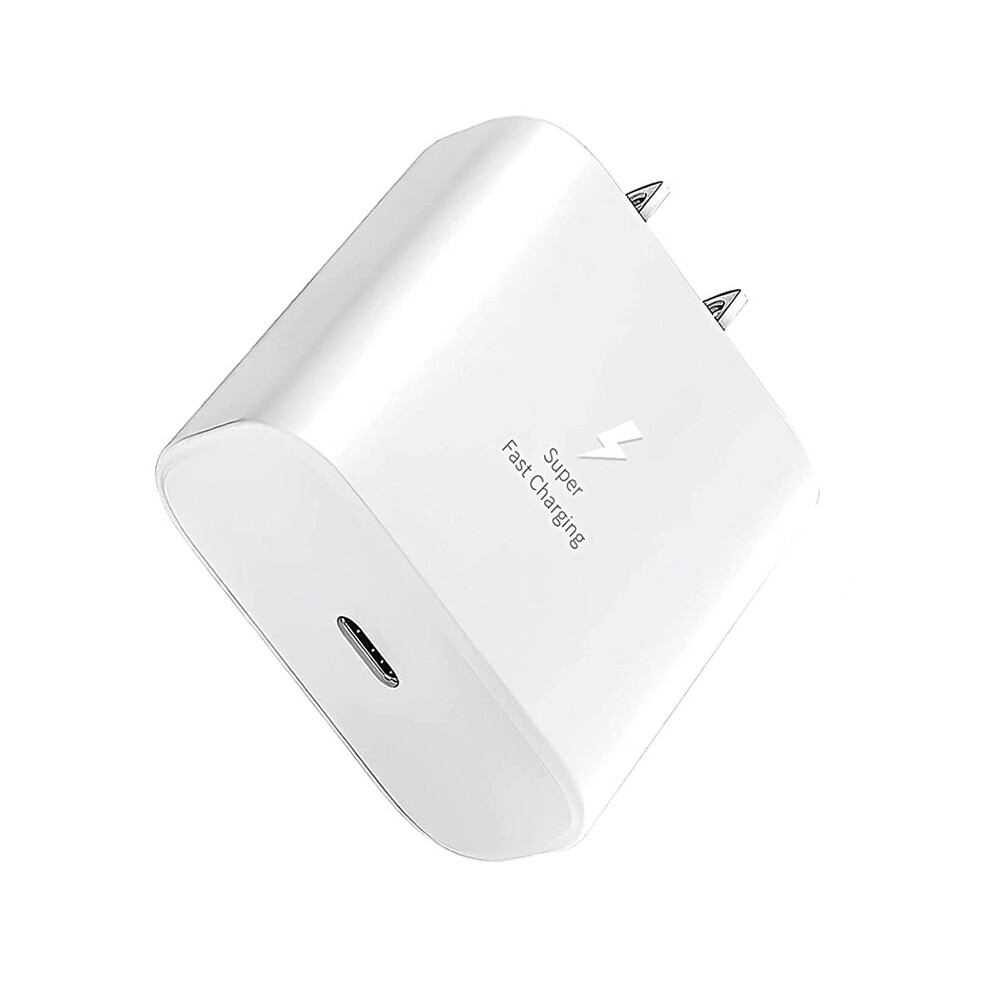 (White) For Samsung 25W Super Fast Charger 2.0 with Cable Type-C