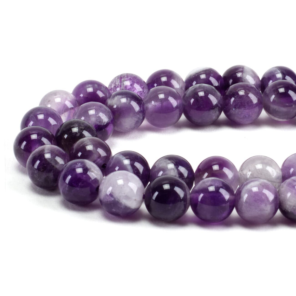Collection Cherry Tree 100PCS 8Mm Dogtooth Amethyst Gemstone Round Beads Pour La Fabrication De Bijoux Comprend Une BoîTe De Rangement Elastic St-image