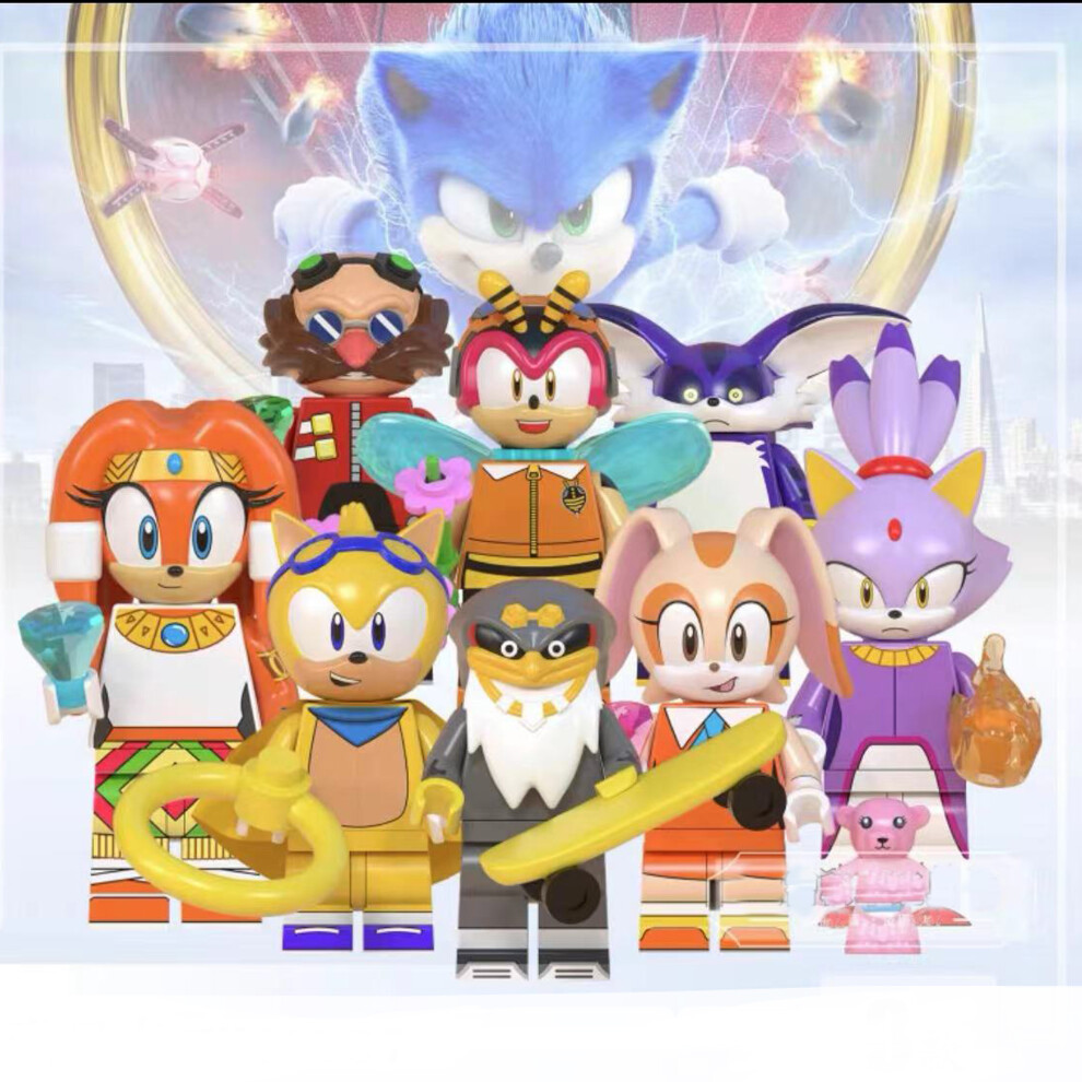 Bonxaif (8Pcs Sonic - B) 24Pcs Sonic The Hedgehog Toy Action Mini Figures Fits Lego