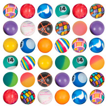 Palline rimbalzanti sfuse - Confezione da 36 (1 pollice/27 mm) Assortimento di palline rimbalzanti ad alto rimbalzo, palline di gomma rimbalzanti