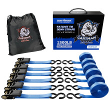 Cartman 1"" x 15' Spanngurte mit Ratsche, bis zu 1500 Pfund, 6 Stck in Tragetasche, Frachtgurte