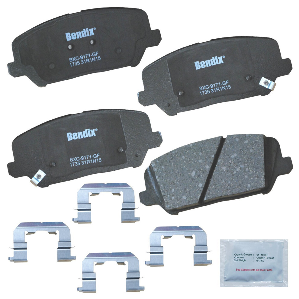 Bendix Priority1 Cfc1735 Ceramic Front Brake Pads For Hyundai Veloster 2017-2016 Kia Forte 2014 Forte5 2018-2014 Forte Koup 2016-2014 887243216401
