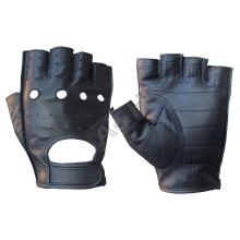 A&H Apparel Leder-Motorradhandschuh, echtes Rindsleder, fingerlose Leder-Fahrhandschuhe (X-Large)