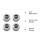 Lot de 4 cache-moyeux de roue chromés American Racing 1307100 2