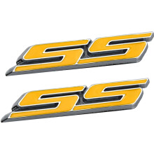 AIMOLL 2PCS SS EMBLEMS ABS -klisterm?rke 3D -logo til Impala Cobalt Camaro 2010 2011 2012 2013 2014 2015 2016 2017. (Yellow)