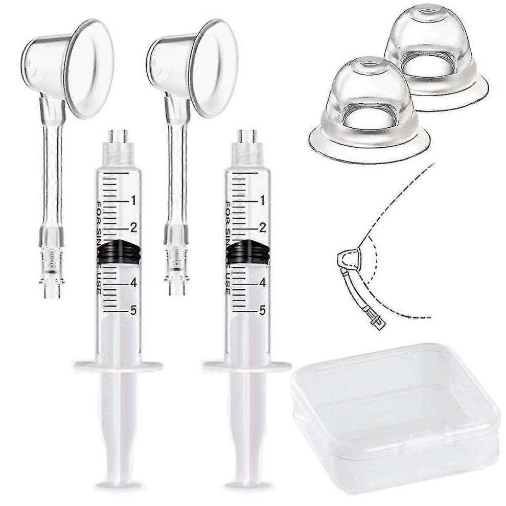 Inverted Nipple Puller, 2 Pc Nipple Aspirator Corrector Women Nipple Suckers for Flat Nipples