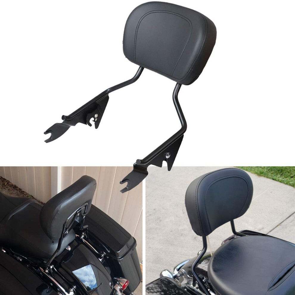 Aufer Detachable Upright Passenger Backrest Sissy Bar W/Back Rest Pad 795274832043