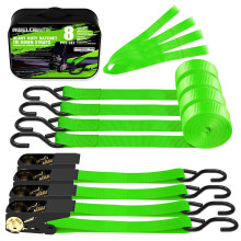 AWELCRAFT Ratschengurte 1500 lbs Bruchfestigkeit Premium 4X 15ft Spanngurt-Set 4X weiche Schlaufen zum Bewegen von Gerten, Rasengerten, Motorrde