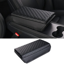 Carwiner Center Console Cover til Tesla Model 3 Model Y Pu Leather Armrest Box Pushion Protector Tilbeh?r