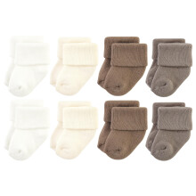 Calcetines unisex Hudson Baby de algod n para reci n nacidos y de rizo, color beige y marr n, de 6 a 12 meses