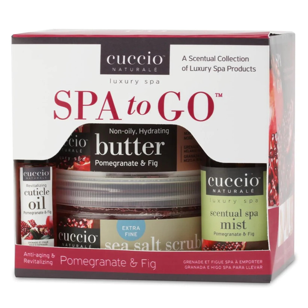 Cuccio 4 Piece Spa To Go Kit Pomegranate And Fig