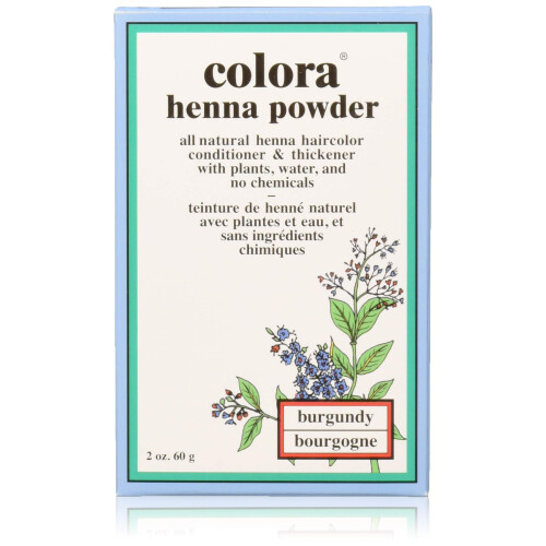 Χρώμα Μαλλιών Colora Henna Πούδρα Βουργουνδία 2oz (2 Πακέτο)