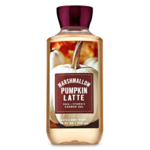 Gel de ducha corporal con sabor a calabaza y malvavisco de Bath & Body Works con karit    y vitamina E, 10 oz