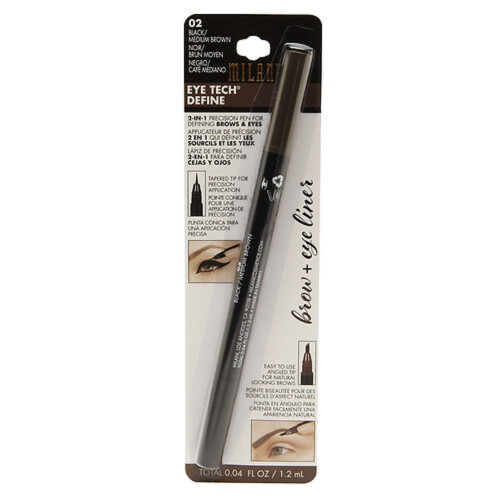 Milani Eye Tech Define - 2 σε 1 Μολύβι Φρυδιών + Υγρού Eyeliner, Μεσαίο Καφέ/Μαύρο, 0.04 Υγρού Όγκου