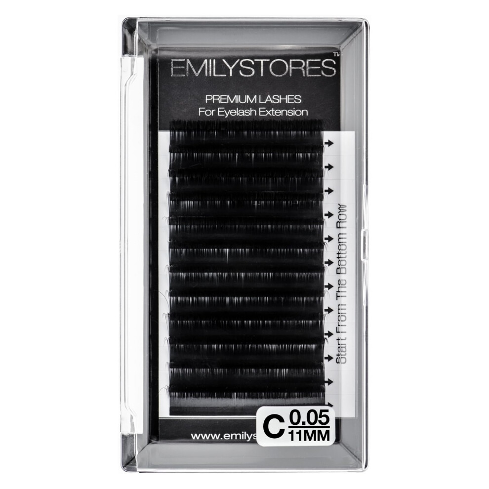 Emilystores Lash Extensions 0.05Mm Thickness C Curl 11Mm Length Volume Eyelashes For Eyelash Extensions(0.05 C 11Mm)