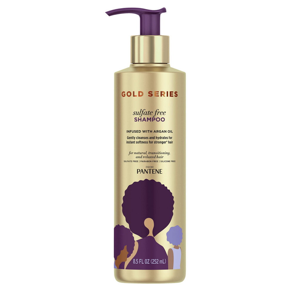 Pantene Gold Series Argan Oil from ProV for Natural and Curly Textured Hair  Sulfate Free Shampoo  85 Fl Oz