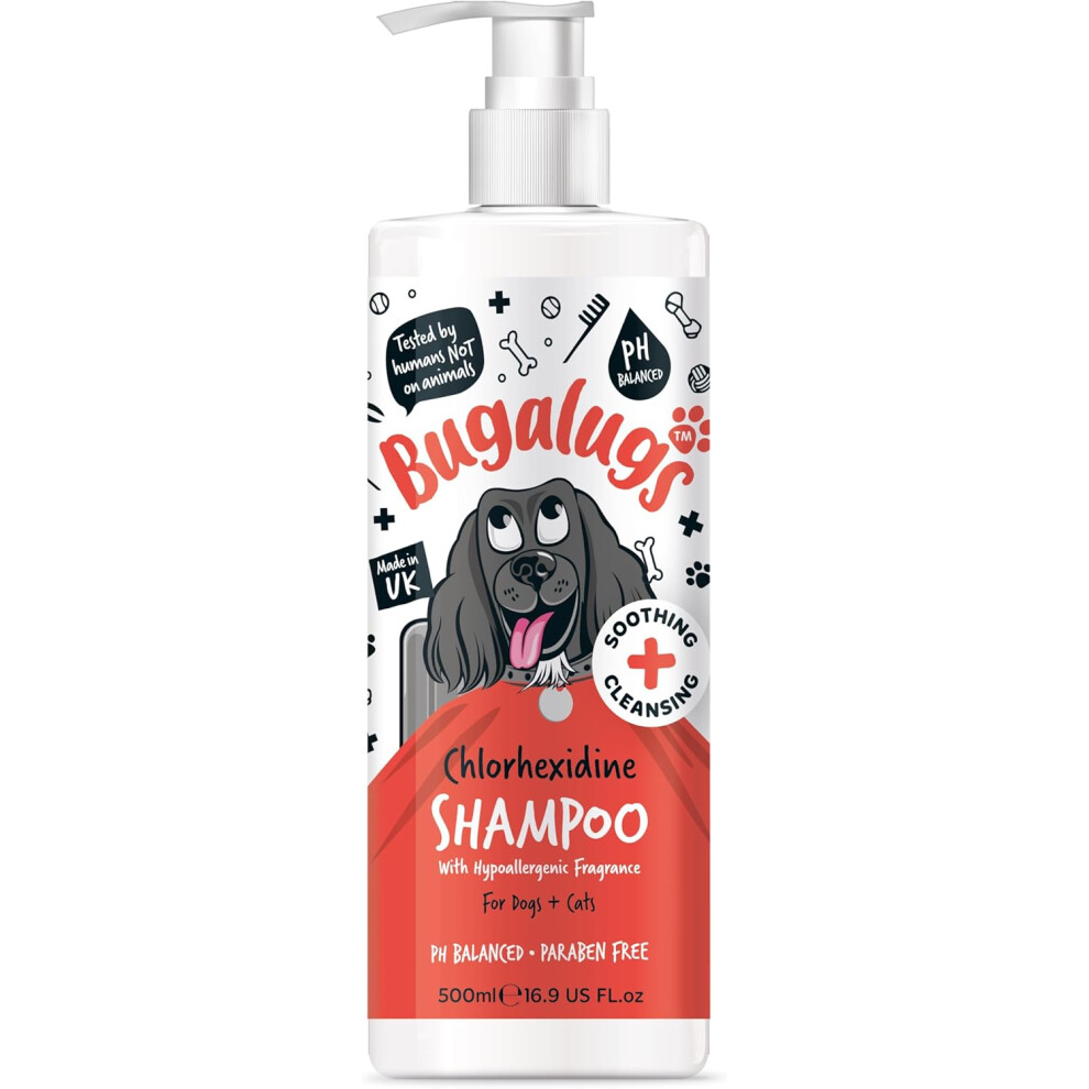 Bugalugs Dog Shampoo For Itchy & Sensitive Skin Antibacterial & Antifungal