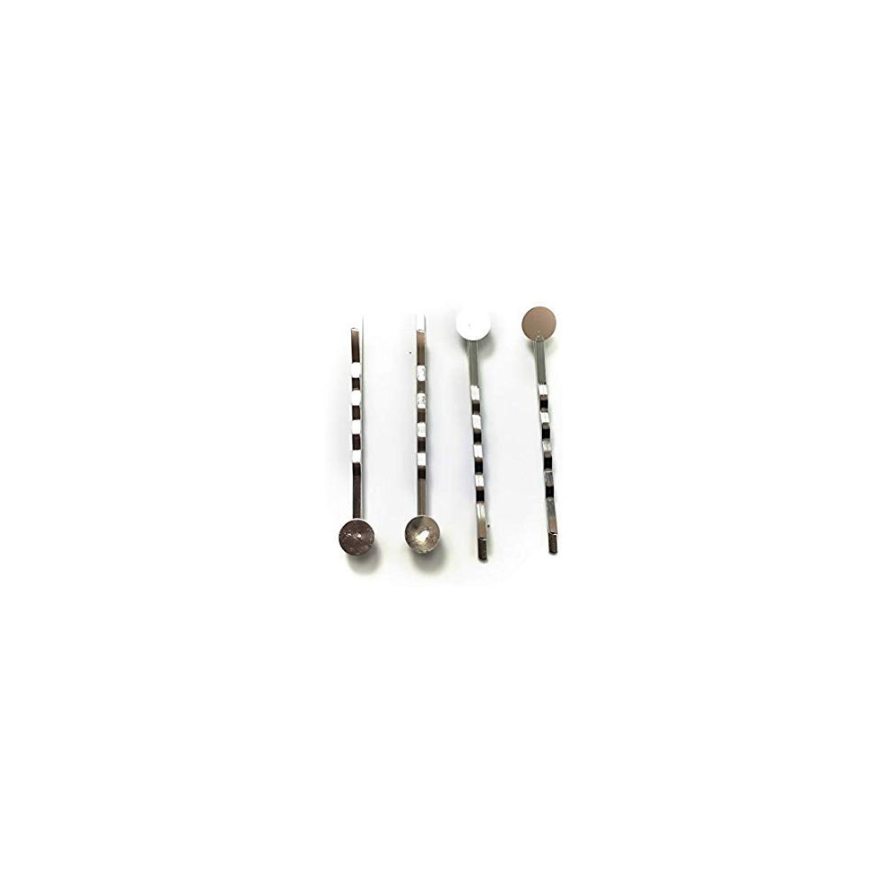 Uno'uno-Mas-Uno-Ventas All In One Bobby Pins Hair Clips With Glue On Flat Pads For Diy (Silver 55Mm - 100Pcs)
