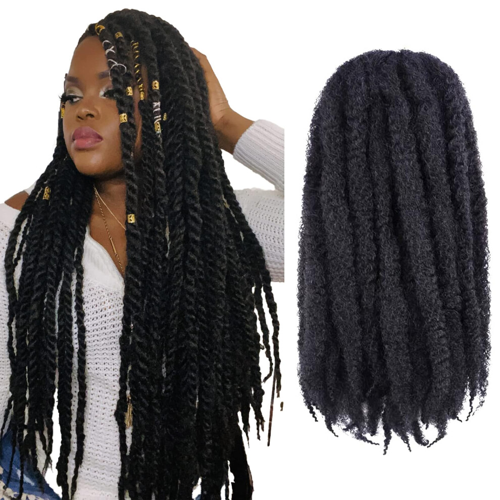 Giocattolotreccia Unisex Black Toyotress Marley Hair Crochet Braids - 20 Inch 6 Packs Marley Twist Crochet Hair For Faux Locs 1B Natural Afro Kinky Curly Marley Bra
