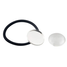 Fasce per Capelli ALLinONE con Telaio Rotondo 20mm e Cupole in Vetro per Fai da Te (Argento)