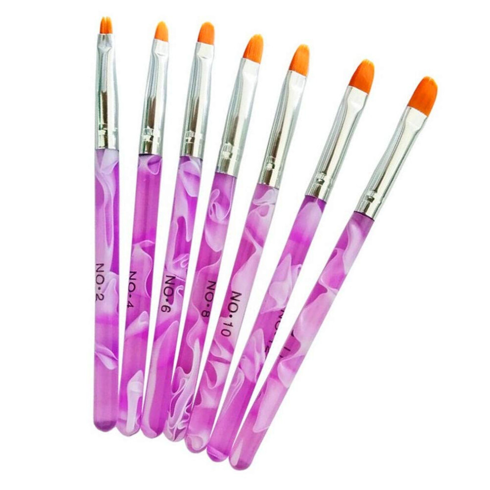 FULINJOY 7 PCS UV Gel Nail Brush  Acrylic Nail Tips Builder Brush Pen Drawing Brushes Pen Tool Set-image-OPC-PFNQFMM-NEW