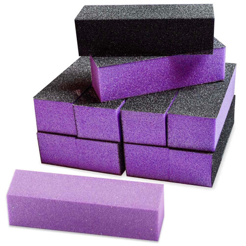 Karlash 10 Pcs Purple Black Nail Buffer Sanding Block Polisher Buffing 1