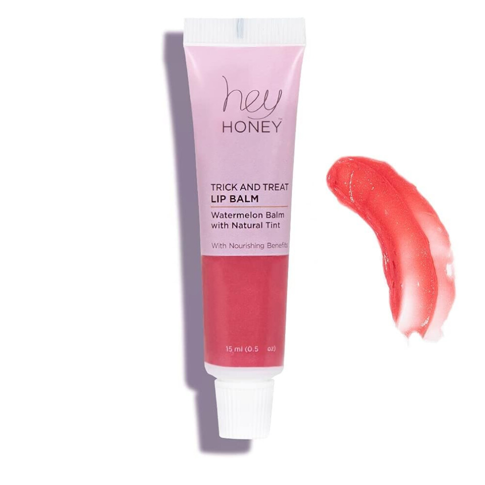 Poggio Al Tesoro Hey Honey Trick And Treat Watermelon Plumping Lip Balm 2 In 1 Natural Tint With Hydrating Moisturizing Properties