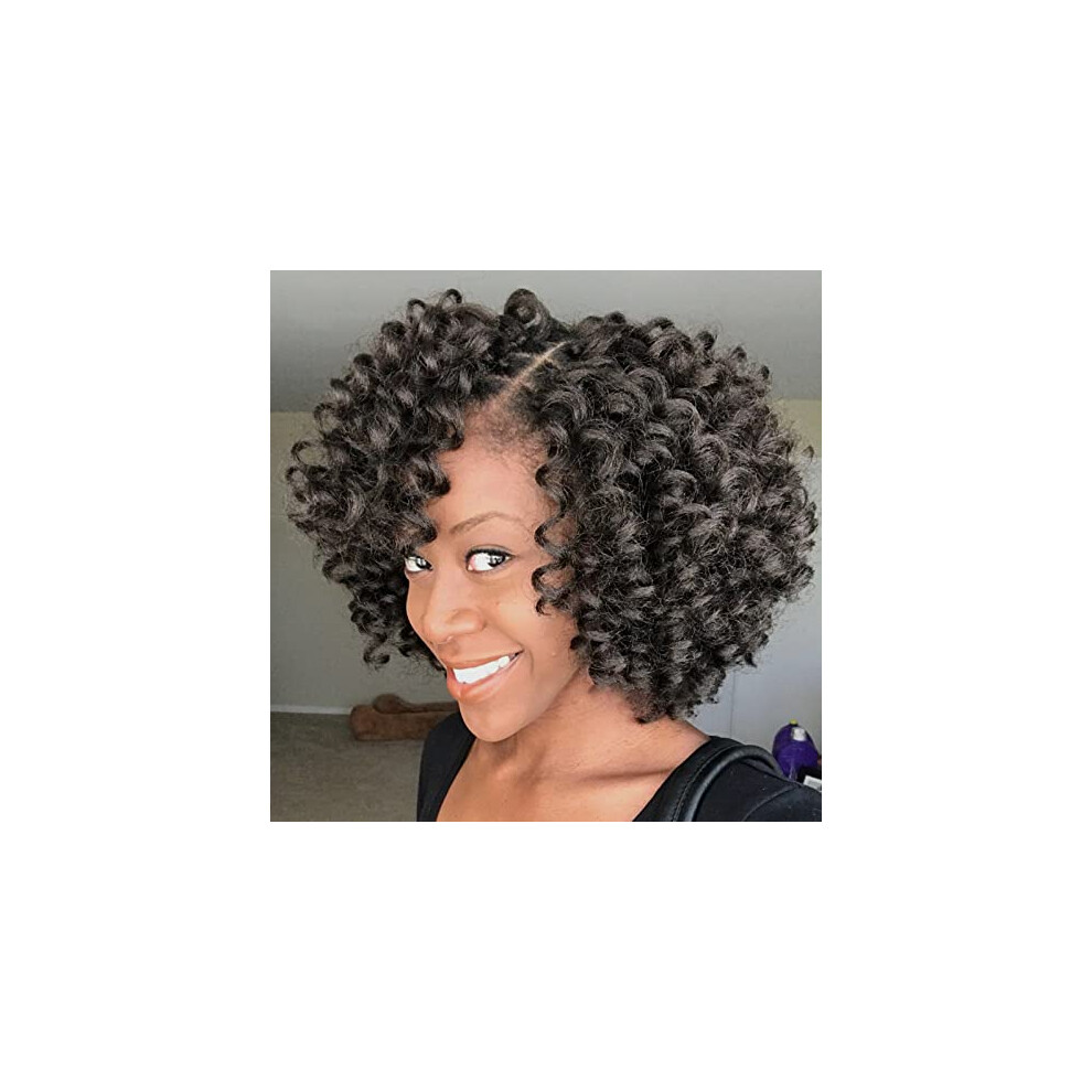 Svolna Unisex Not,Specified 5 Packs 2X Ringlet Wand Curl Jamaican Bounce 8 Inch Synthetic Crochet Hair Extensions Crochet Braiding Hair 20 Roots (8Inch (Pack Of 5), 1B)