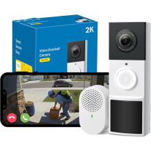 (2K 3MP) D210 Doorbell Camera Wireless 2K 3MP Ultra-Clear Doorbell Camera, Battery Video Doorbell Wireless, Ring Chime Included, Color Night