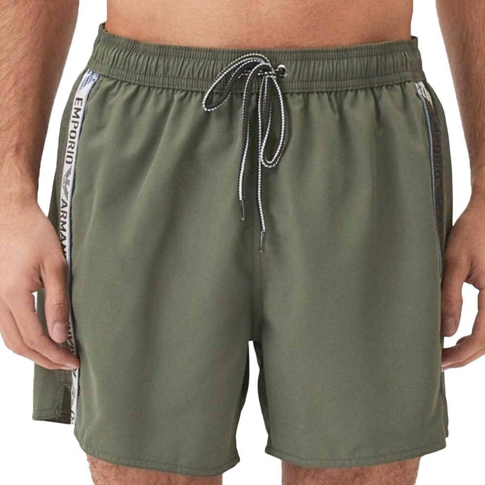 Emporio Armani Men's Standard Logotape Swim Boxer  Military Green