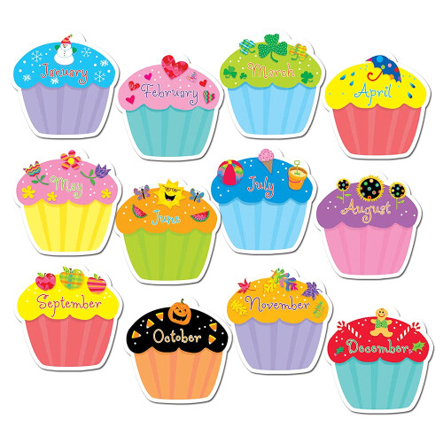 Creative Teaching Press Cupcake Accents για Πίνακες Ανακοινώσεων, 10" Jumbo Σχέδια, Σετ 12 Τεμαχίων
